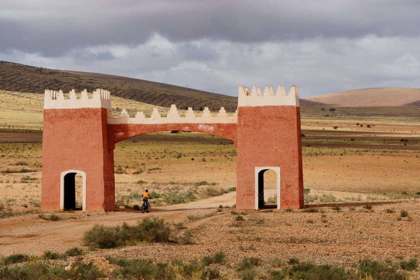 Gateway to desert 
 Twin gate towers, Morocco 
 Keywords: Main gate to the desert, towers, Agadir, Morocco