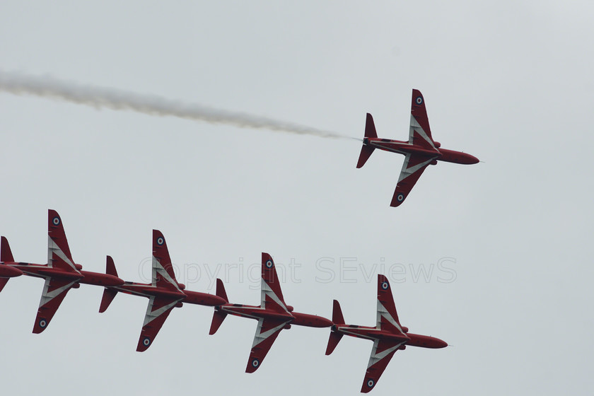 Red Arrows 02746 
 Red Arrows in action 
 Keywords: Red Arrows, Farnborough airshow, July 2010