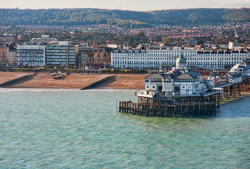 Sussex coast00120 
 Eastbourne Pier, East Sussex: aerial view 
 Keywords: Eastbourne Pier, East Sussex, UK