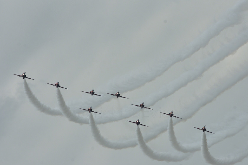 Red Arrows 02783 
 Red Arrows in action 
 Keywords: Red Arrows, Farnborough airshow, July 2010