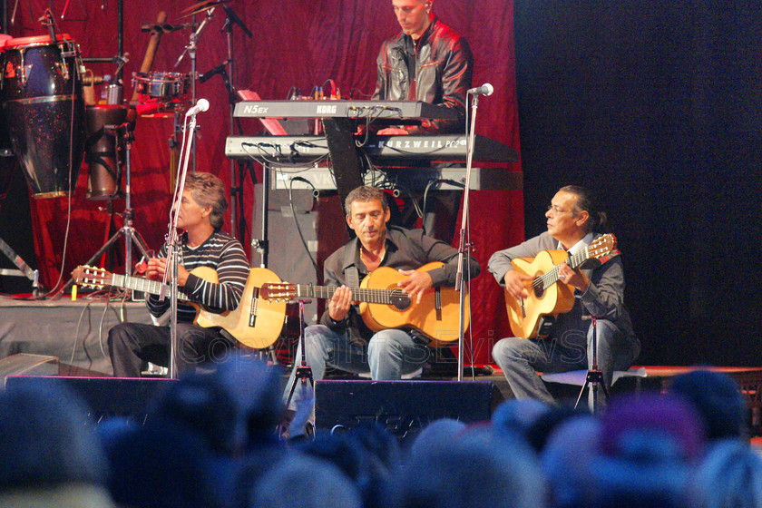 Gipsy Kings04677 
 Gipsy Kings in open air concert, 12th July 2008 at Audley End House, Saffron Walden in Essex, UK 
 Keywords: Gipsy Kings, concert, 12th July 2008, open air, Audley End House, Saffron Walden, Essex, UK