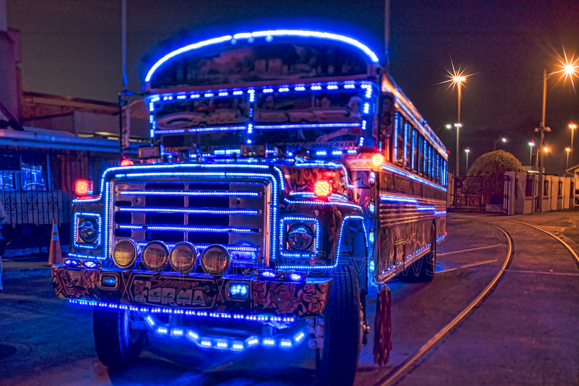 Diablo Rojo1190 
 Keywords: Diablo Rojo Bus, colourful exterior lights, Panama