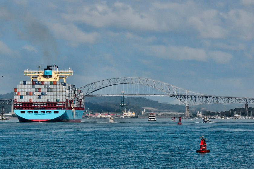 Panama canal3992 
 Carsten MAERSK vessel going through Panama canal 
 Keywords: Carsten MAERSK vessel, Panama canal, Panama