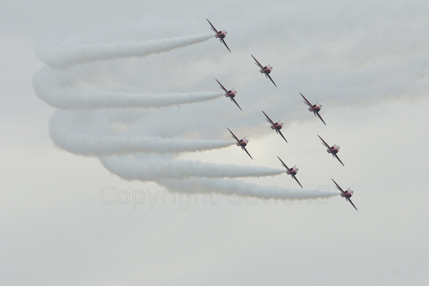 Red Arrows 02738 
 Red Arrows in action 
 Keywords: Red Arrows, Farnborough airshow, July 2010