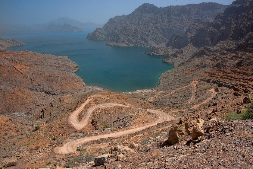 Khasab DSC8765 
 Road leading down to Coast Khasab, Oman 
 Keywords: Coast, Khasab, Oman